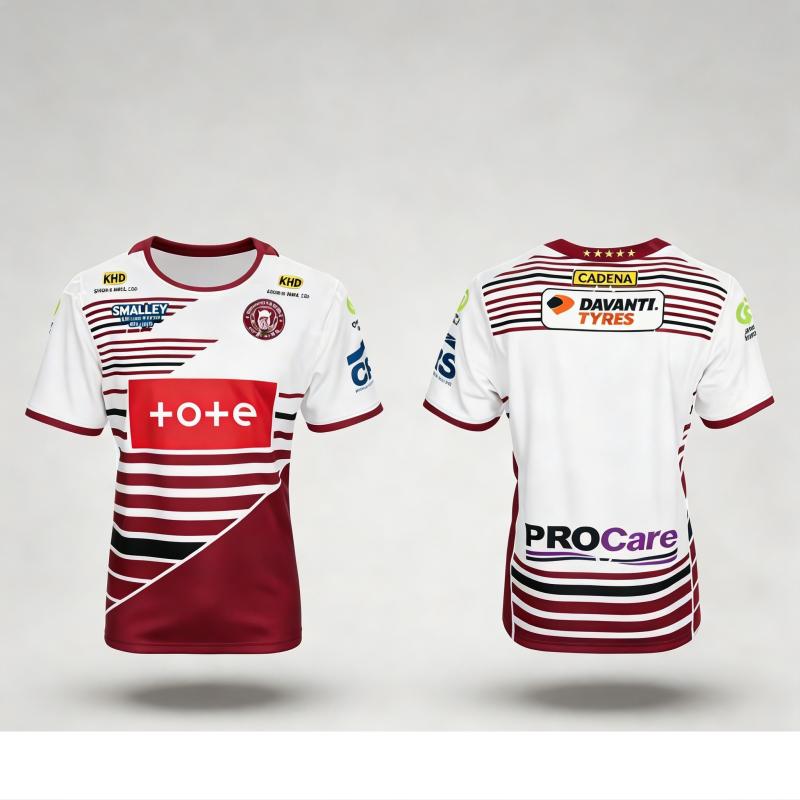 Популярная выездная форма Wigan Warriors 2026 для взрослых и детей Летняя футболка Удобная, дышащая и мягкая Семейные детские футболки
