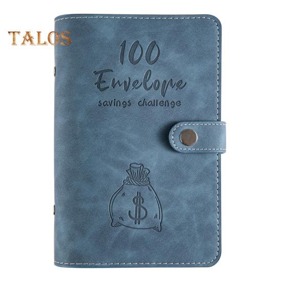 Бюджетная книга из мягкой искусственной кожи формата А6 с сумкой на молнии, счетчик расходов на 100 дней, хранилище для монет, карточек, планировщик для экономии денег