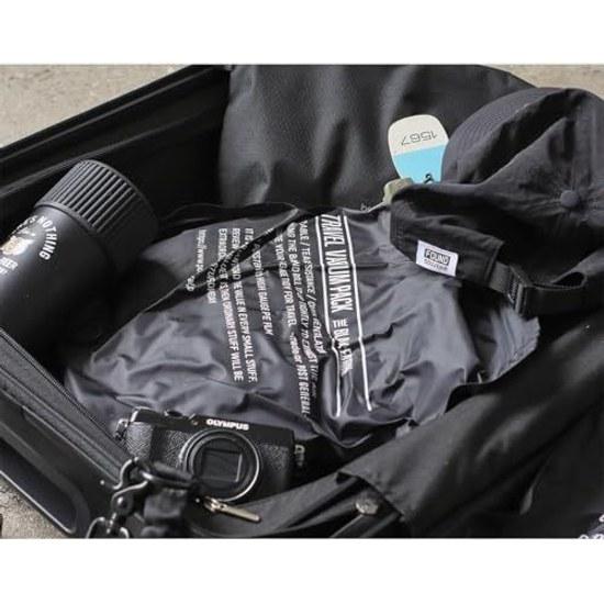 POST GENERAL compression bag pouch travel camp 1 night 2 days luggage convenient goods ladies men backpack vacuum pack (black LL)