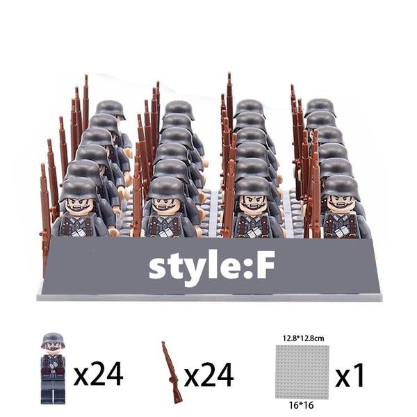 WW2 мини военные фигурки солдат строительные блоки немецкая армия США Япония итальянское поле боя оружие пистолеты набор кирпичей детские игрушки