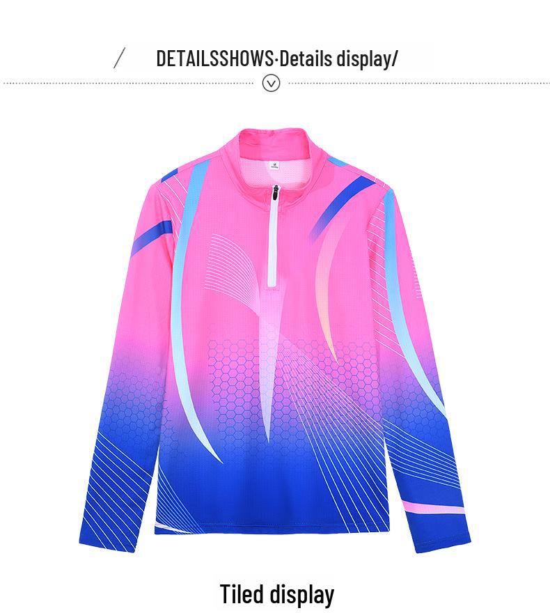 Women's Quick-Dry Long Sleeve Active Top - Lightweight for Spring/Fall, Ideal for Table Tennis, Fitness, Running, Hiking, Loose Fit