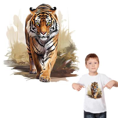 Утюг на нашивке Тигровый лес наклейки на одежду толстовки Parches Ropa Diy теплопередача железные накладки термоклеевые наклейки