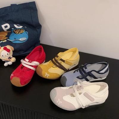 "Spot" Skittles~ Балетки Мэри Джейн сетчатая поверхность летние новые толстоподошвенные тренировочные туфли Forrest женские модели