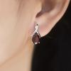 100% Natural Garnet Stud Clasp Earrings 925 Sterling Silver Pear 9*7mm Gemstone Jewelry for Women Wife Girl Gift