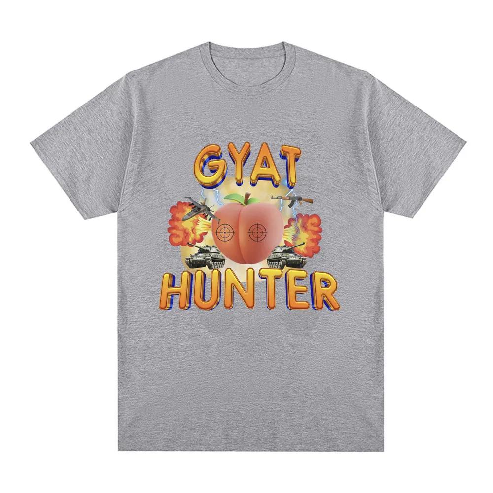 Футболка с забавным мемом Gyat Hunter, женская модная футболка в стиле ретро с коротким рукавом, повседневная свободная футболка большого размера, уличная одежда, унисекс
