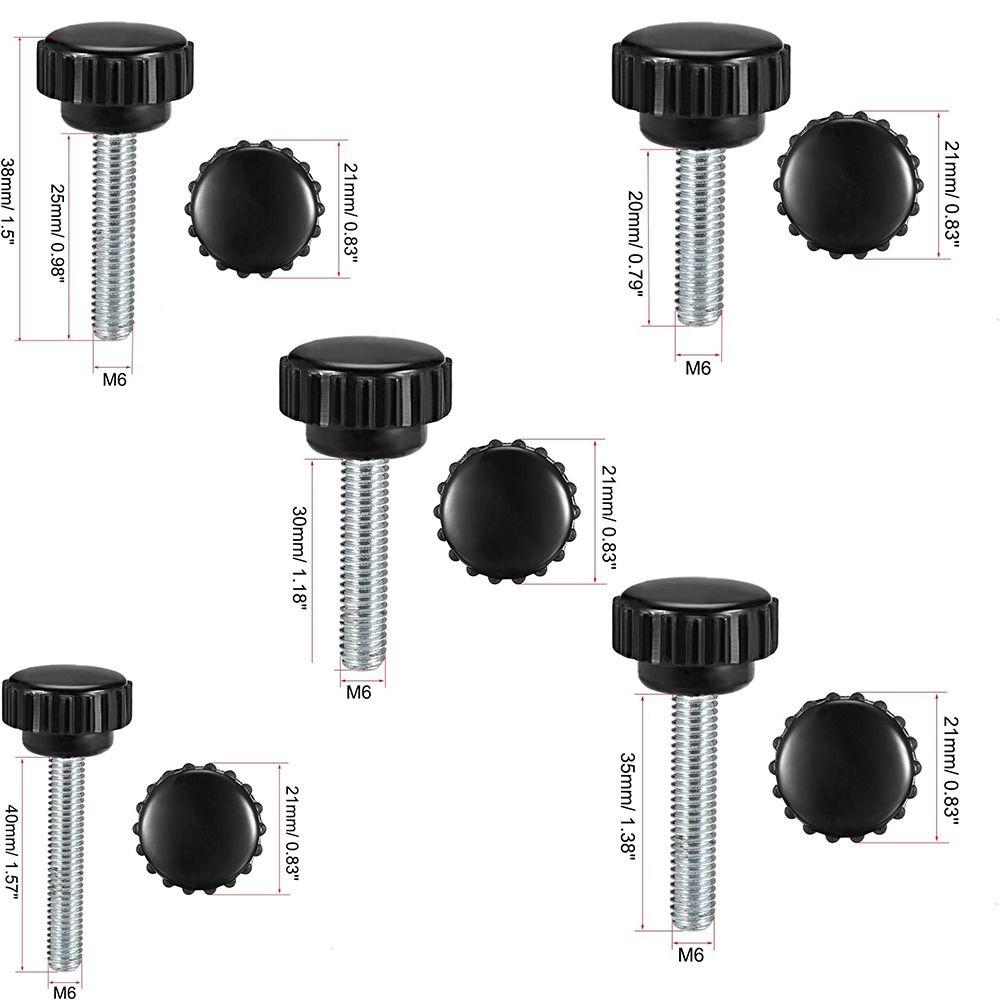 6 шт. черные винты с накатанной головкой, длина наружной резьбы, ручные болты, зажимные ручки, мебель