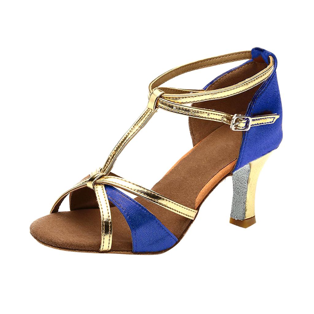 Женские цветные модные сандалии для бальных танцев, румбы, вальса, выпускного вечера, латиноамериканских танцев