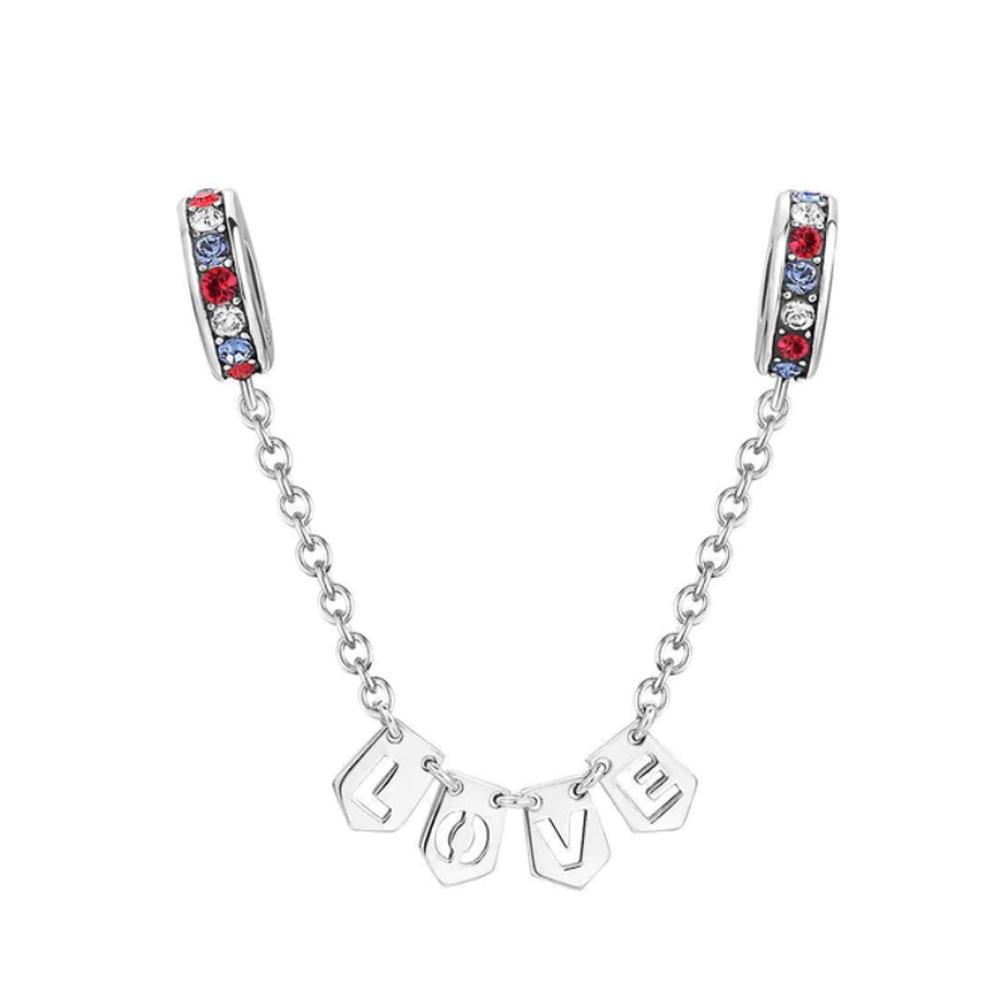 925 Silver Palted Safety Chain Mon Charm Fit Pendant Bracelet Making DIY Fashion Jewelry For Women