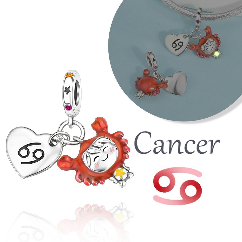 Прекрасный Медный Овен Лев 12 Созвездий Зодиака Коллекции Шарм Подходит Оригинальным Браслетам Женский DIY Изысканные Ювелирные Изделия