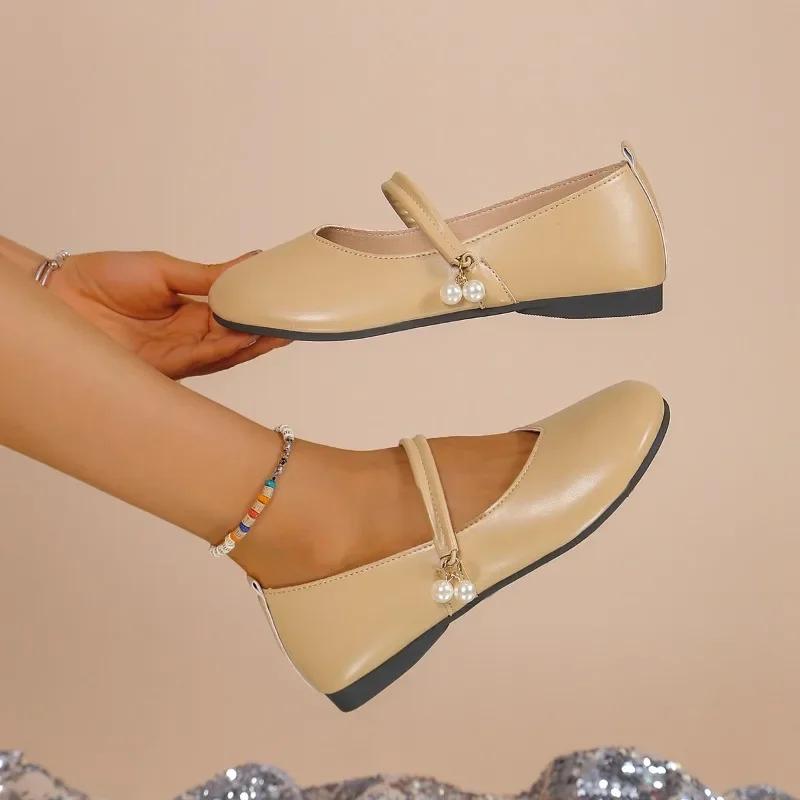 2024 Spring and Autumn Hot-selling Versatile and Comfortable Retro Ethnic Style Women's Flat Shoes with Low Heels and Round Toes