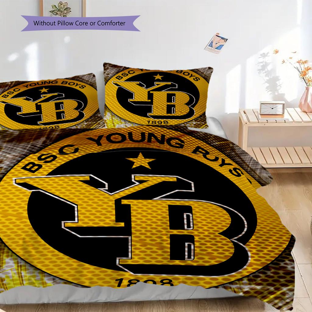 Боруссия Дортмунд Логотип Узор Комплект Постельного Белья Одеяло Пододеяльник Наволочка Домашний Декор Подарок на День Рождения (1 пододеяльник + 2 наволочки, без наполнителя)