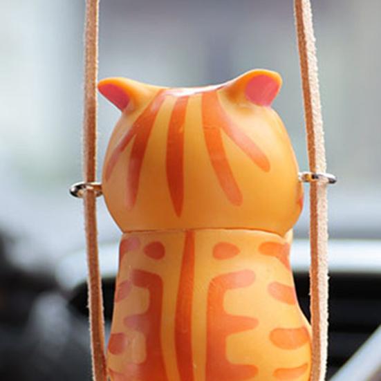 Подвеска в виде зеркала заднего вида, подвесное украшение со шнурком, легко повесить, очаровательное украшение в форме мультяшного кота, подвеска для салона автомобиля