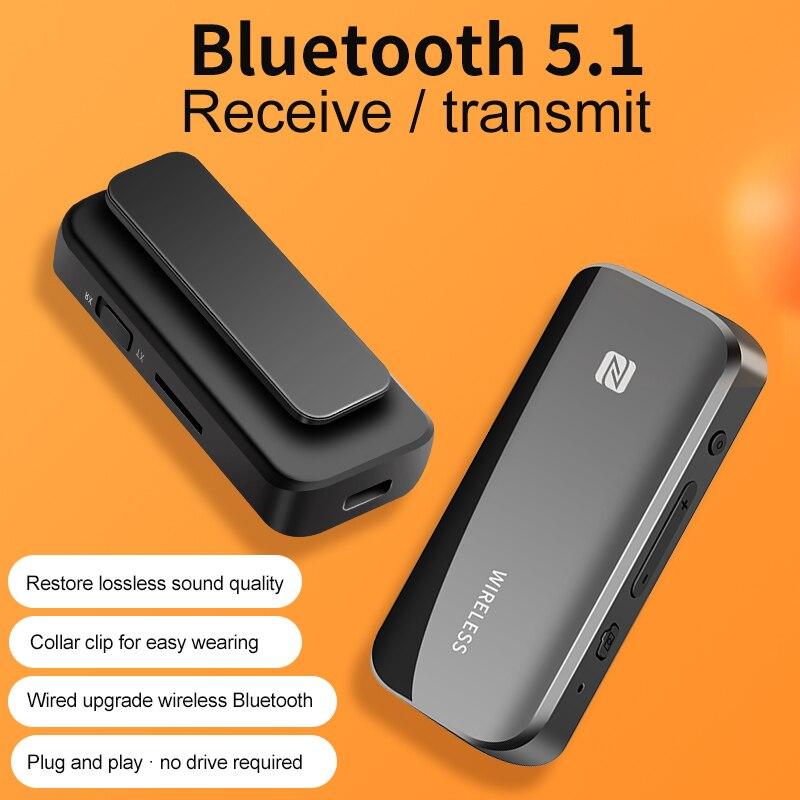 Bluetooth 5.0 Aux Adapter Wireless Dongle NFC TF Card 3.5mm Jack Handsfree For TV PC Speaker Car Kit Audio Receiver Transmitter