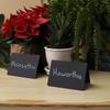 5PCS Desktop PVC Sign V-shaped Price Sign Plastic Label Erasable Black and Pink Small Blackboard Table Card