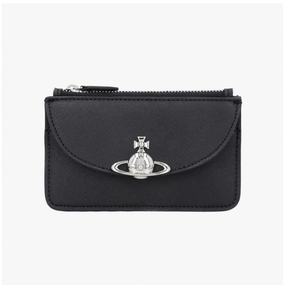 Кошелек для карт Vivienne Westwood Saffiano в форме полумесяца N401