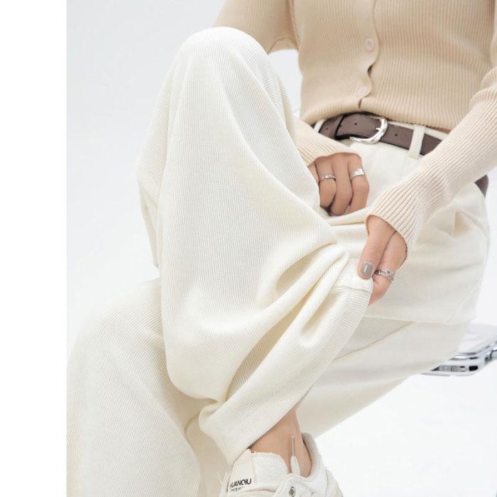 [Original quality] Coffee narrow version wide-leg pants women's spring and autumn new suit pants drape straight casual pants