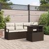 Set of 5 Pieces of Garden Sofas with Brown Poly Rattan Cushions 3357461