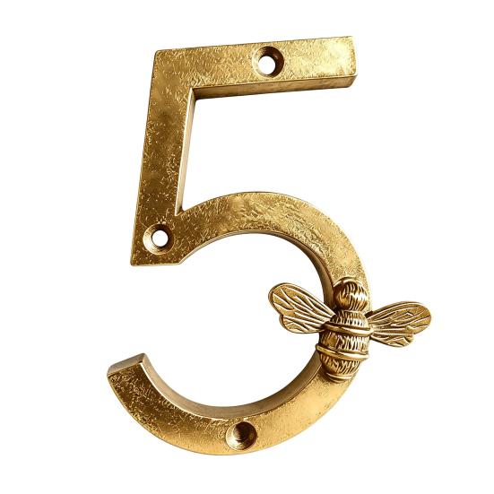 Bee House Number for Outside, Weather-proof Alloy Floating Address Numbers, Metal Number Sign for Door, Mailbox, Wall, Yard