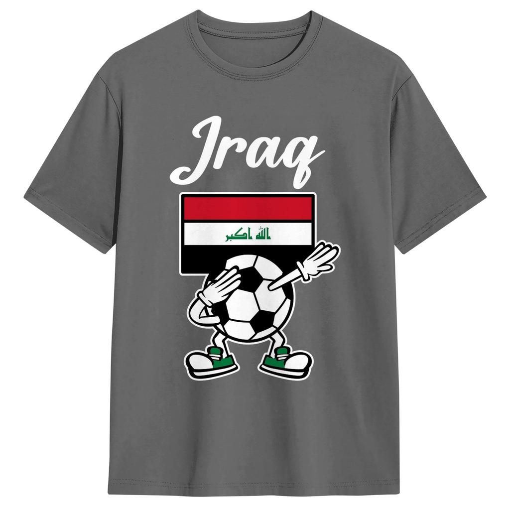 Harajuku TShirt Summer Iraq Flag Iraqi Soccer Fashion TShirts Pure Cotton Tshirt for Unisexs Aesthetic Short Sleeve Top Tees