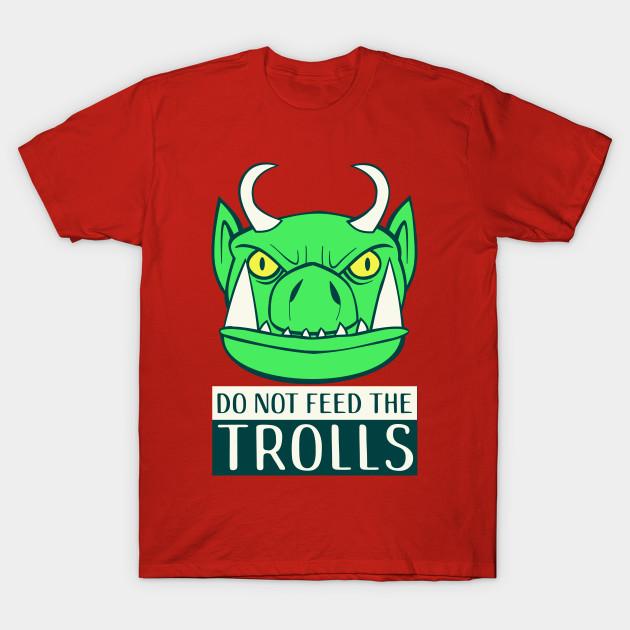 Men Black Print T-shirt Do Not Feed The Trolls No-Cut Transfer Paper Print Cotton Tshirt