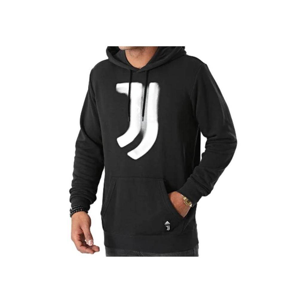 adidas Men's Juventus Pattern Printing Hooded Pullover Black GR2919