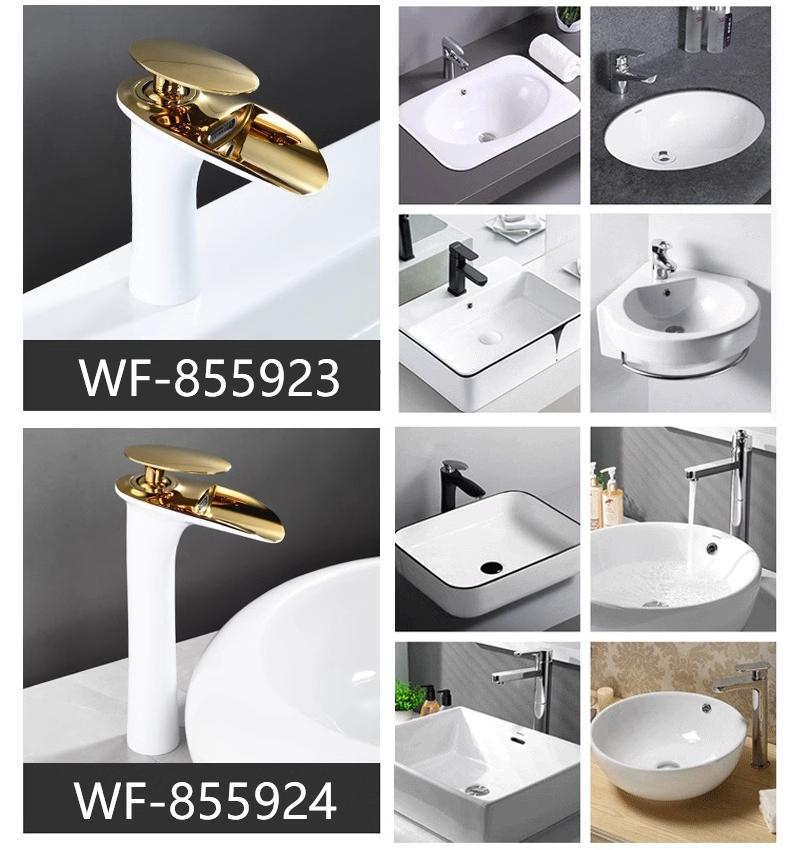 Basin Faucets Modern White Bathroom Faucet Waterfall Faucets Single Hole Cold and Hot Water Tap Basin Faucet Mixer Taps 855924
