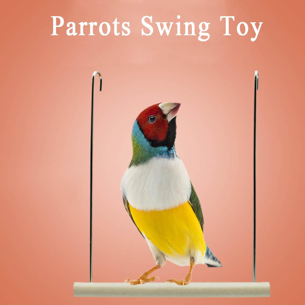 Natural Wooden For Bird Cage Bird Supplies Swing Parrots Swing Toy Hammock Birds Perch Bird Stand