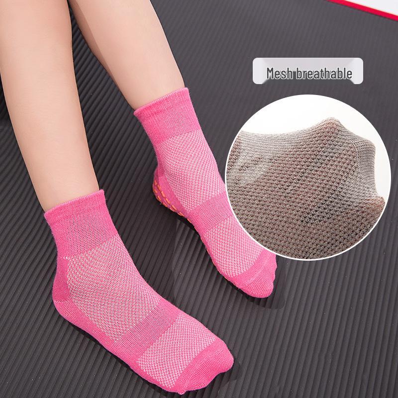 Non-slip Mesh Yoga & Trampoline Socks for Adults and Kids - Adhesive Dots for Playground and Early Education Activities