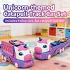 Unicorn Catapult Track Car Set, Alloy Car with Light Music, Kids Holiday Gift