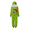 Christmas Print Family Matching Hooded Long Sleeved Zippered Jumpsuit Set