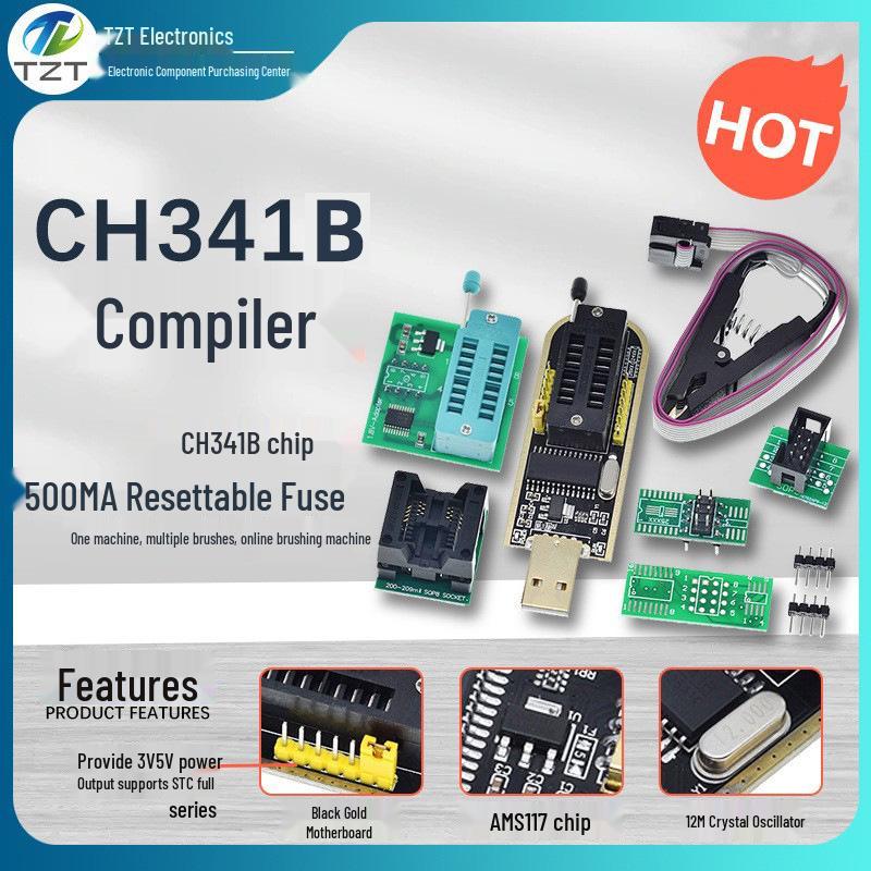 CH341B Программатор BIOS без выпаивания SOP8/16 с тестовым зажимом и панелькой