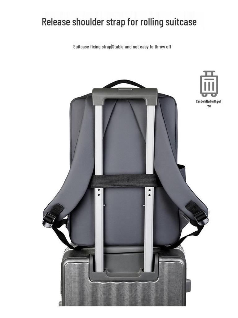 16-дюймовый водонепроницаемый кожаный деловой и туристический рюкзак - Многофункциональный, большая вместимость для игровых ноутбуков