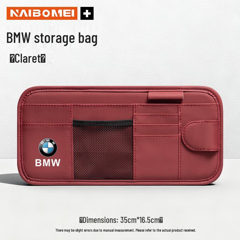 BMW Car Sunglasses Clips & Sun Visor Storage Bags for 1, 3, 5, 6, 7 Series, X1, X3, X4, X5, X6