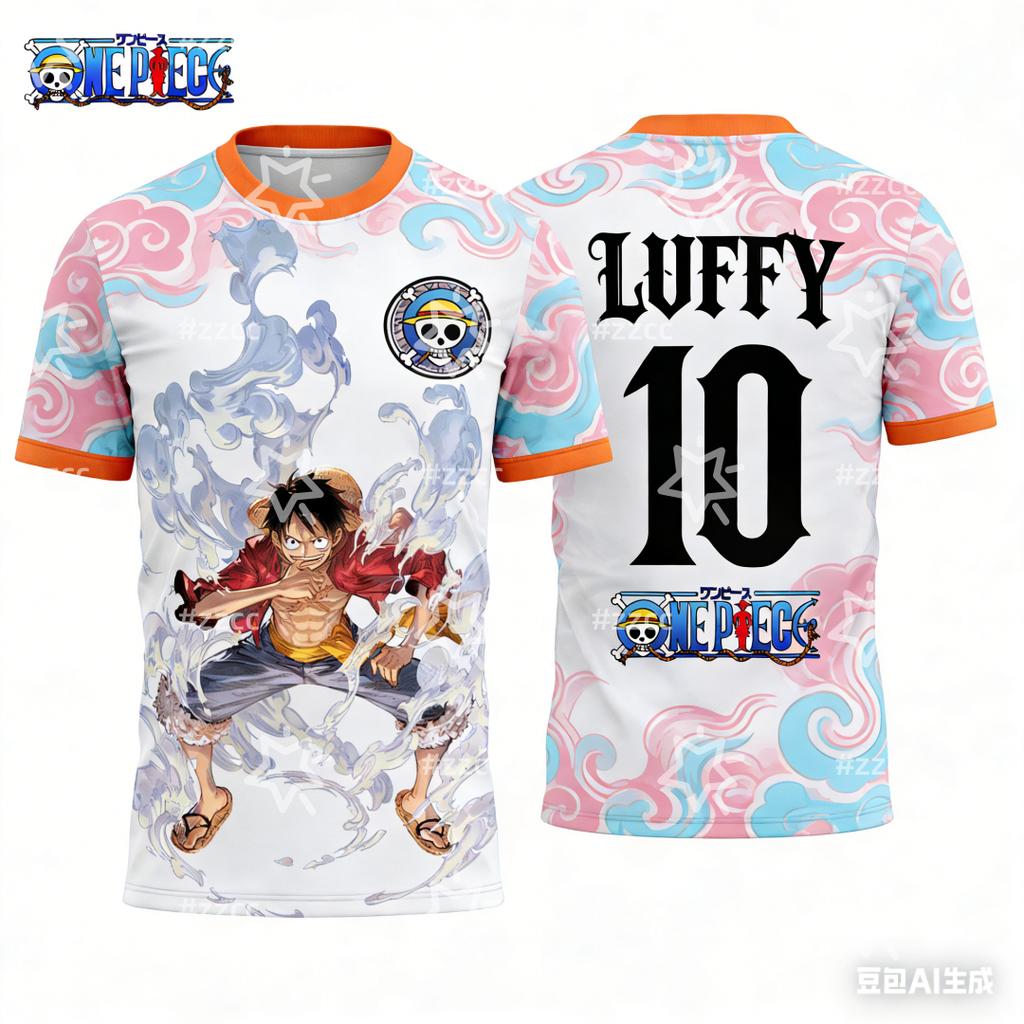 2026 One Piece Луффи Японское Аниме Графическая Футболка Футбольная Майка Осень Спорт Быстросохнущая Мужская Одежда Футболка