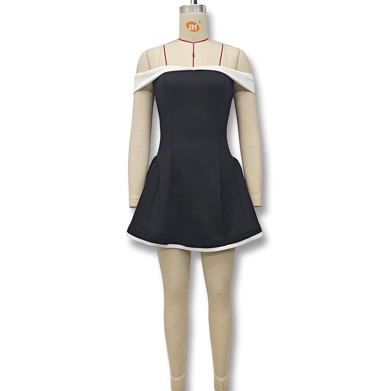 Tooxika Весна и осень женская одежда новое поступление сексуальный топ-труба один воротник тонкое платье короткое платье