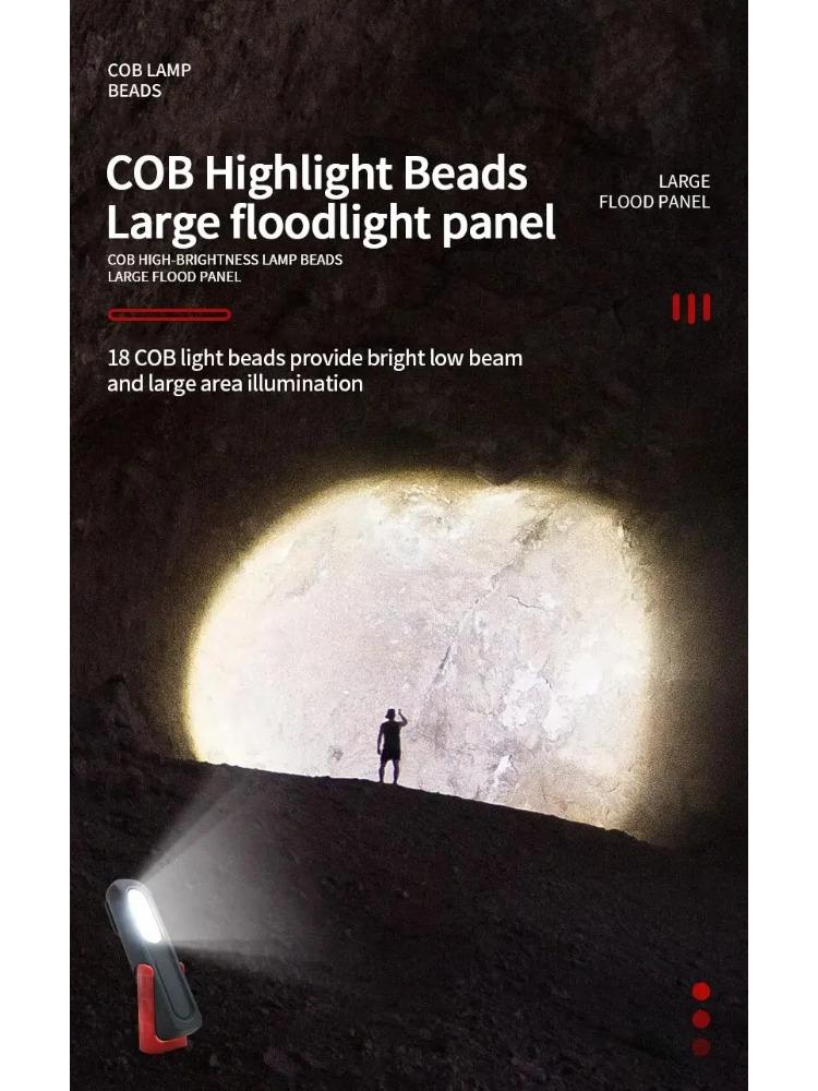 Portable USB Rechargeable Work Light Magnetic COB LED Flashlight Hanging Lamp with Built-in Battery Camping Torch