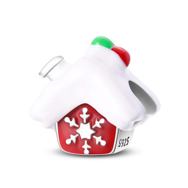 Рождественский подарок Подвески из бисера из стерлингового серебра 925 пробы Снежинка Лось Санта-Клаус Подвеска в виде рождественской елки Подходит для оригинального нового браслета Ювелирные изделия