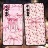 Мягкий ТПУ Чехол для Realme 11 10 9 Pro Plus GT2 GT3 GT5 C21 C25 C35 C53 C55 C67 Pro 5G Ударопрочный Чехол для Телефона Розовый Бант с Узором Банта
