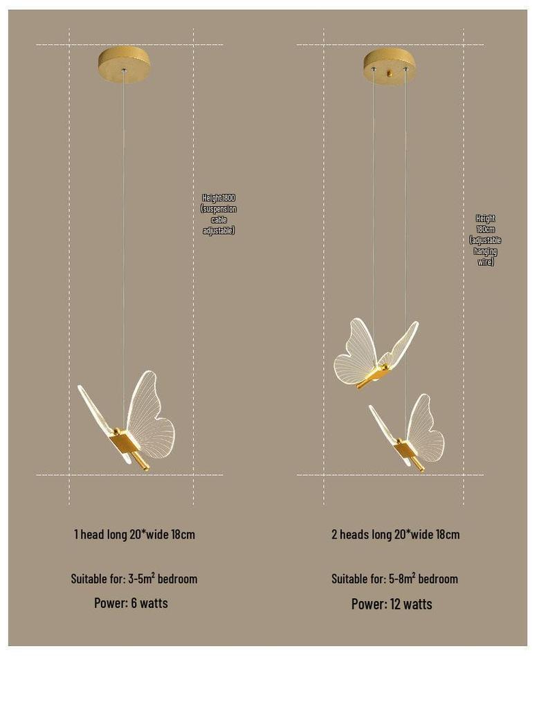 Nordic Modern Butterfly LED Chandelier for Bedroom & Bar Counter