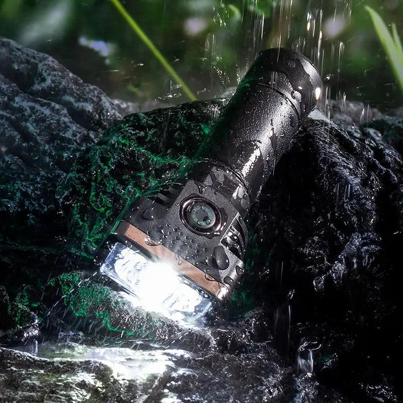 Мощный фонарик 6 светодиодов, высокомощный фонарь, USB-перезаряжаемый фонарик, 4 режима, аварийная лампа для кемпинга