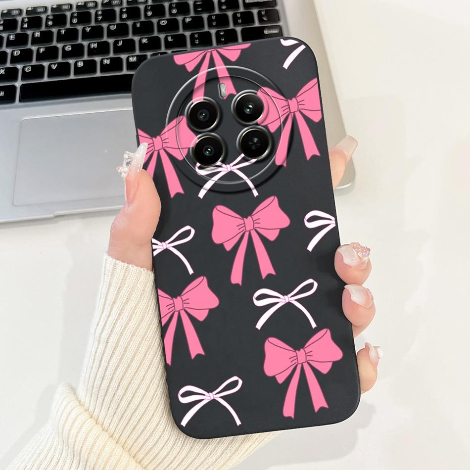 Чехол для телефона Realme 12 Pro+ 12Pro 5G Realme 12 Pro Plus 5G Элегантный Цветочный Кот Расписной Мягкий Силиконовый Однотонный Ударопрочный Чехлы