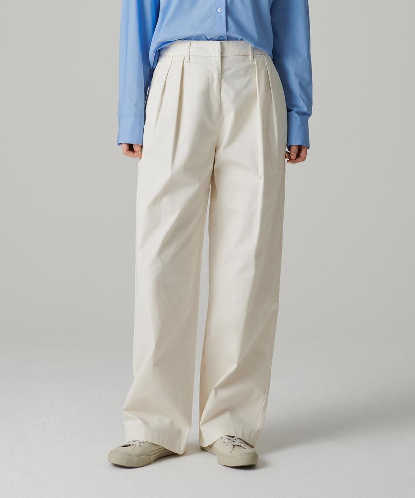 MUSINSA STANDARD WOMAN Women'S Reverse-To-Tuck Wide Chino Pants [Cream]