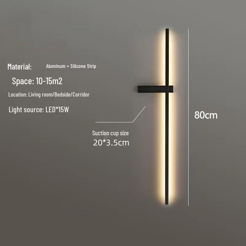 LED Wall Lamp: Minimalist Linear Light for Bedroom, Bedside, or Living Room