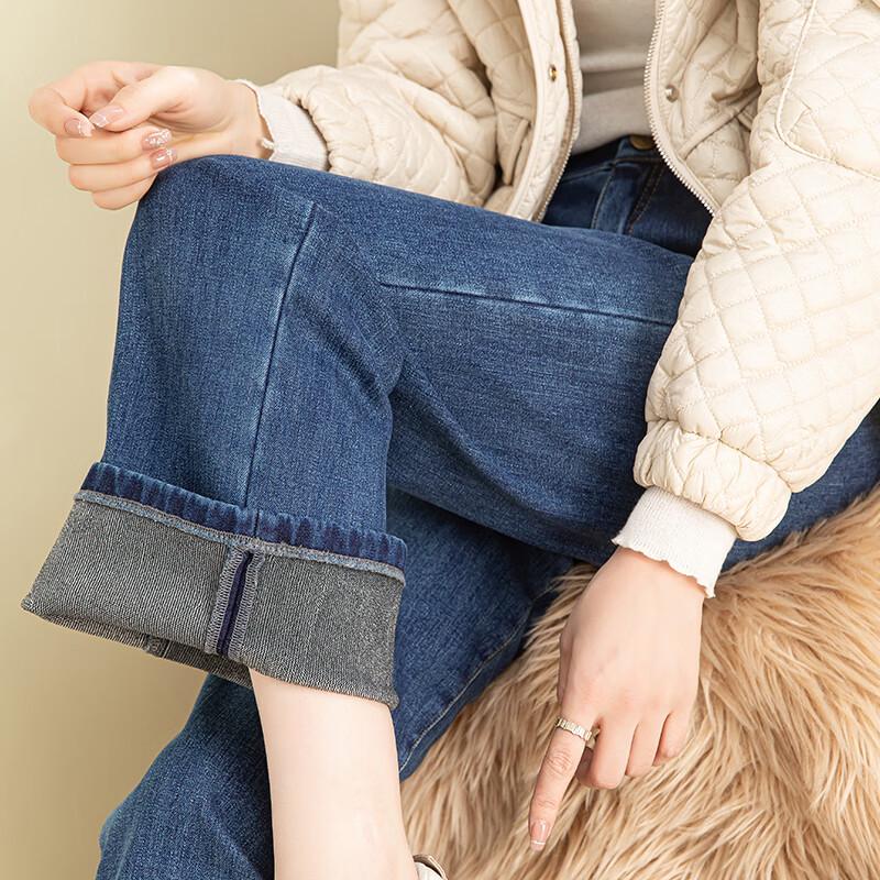 Fanzhen Women's 2025 High-Waist Wide-Leg Straight Jeans