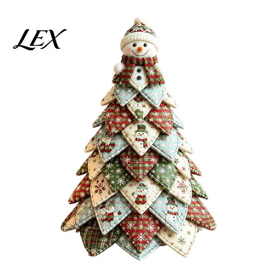 Patchwork Tree Crafting Supplies DIY Quilted Christmas Kit, 3D Fabric Craft Set for Quilting Kits Beginners, Handmade Tabletop Holiday Decor