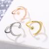 Retro Ring Crescent Moon Star Moon Ring Open White Gold Shiny Geometric Ring Trend Simple Ring Popular Female Jewelry