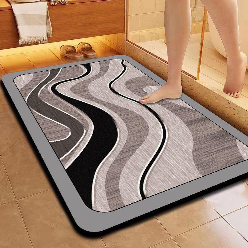 Коврик для ванной в скандинавском стиле из диатомовой земли, нескользящий, впитывающий - грязеотталкивающая подкладка для входа в туалет