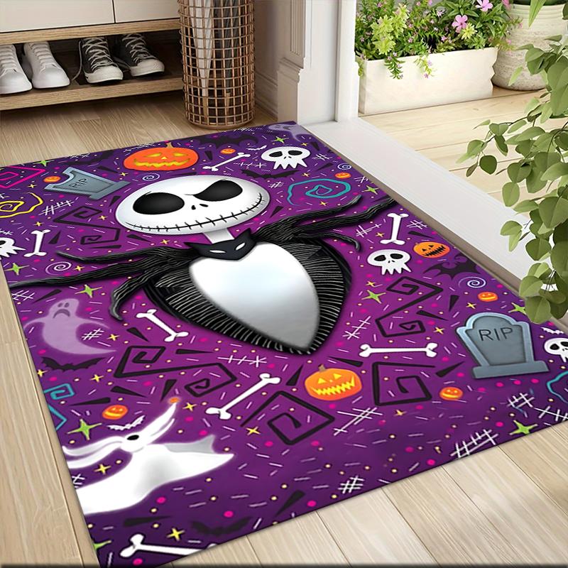 Halloween Jack Skellington Party Carpet Rug Soft Washable Anti Slip Home Living Room Sofa Mats Personalized Christmas Rug