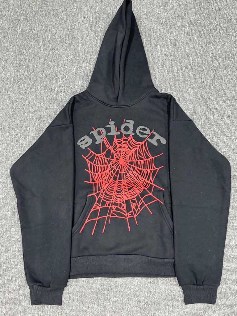 Мужская толстовка с принтом «Паутина» - Модная, свободного кроя, с плюшевой подкладкой