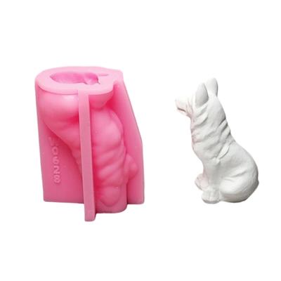 3D статуэтка собаки силиконовые формы для свечей мыла украшения дома изготовление помадки силиконовые формы цемент гипс силиконовые формы
